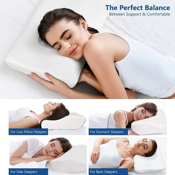 Memory Foam Pillow Orthopedic Cervical Neck Pain - Picture 2 of 10